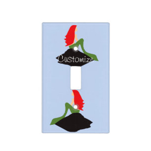 Redhead Mermaid Sitting Thunder_Cove Light Switch Cover