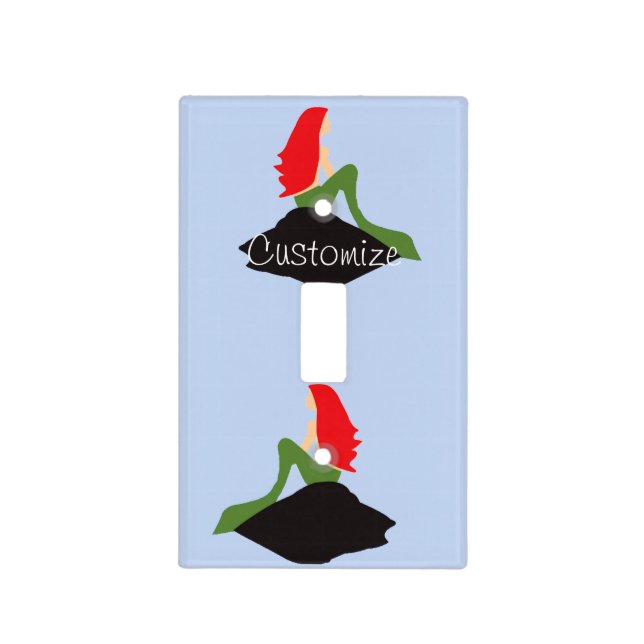 Redhead Mermaid Sitting Thunder_Cove Light Switch Cover (Front)