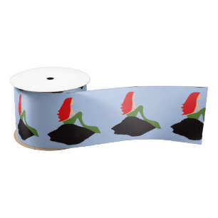 Redhead Mermaid Sitting Thunder_Cove Satin Ribbon