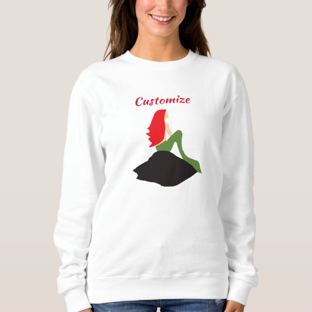 Redhead Mermaid Sitting Thunder_Cove Sweatshirt (Front)