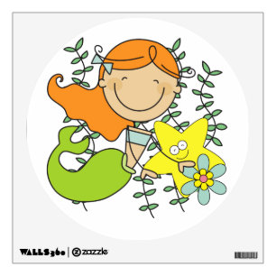 Redhead Mermaid Wall Decal