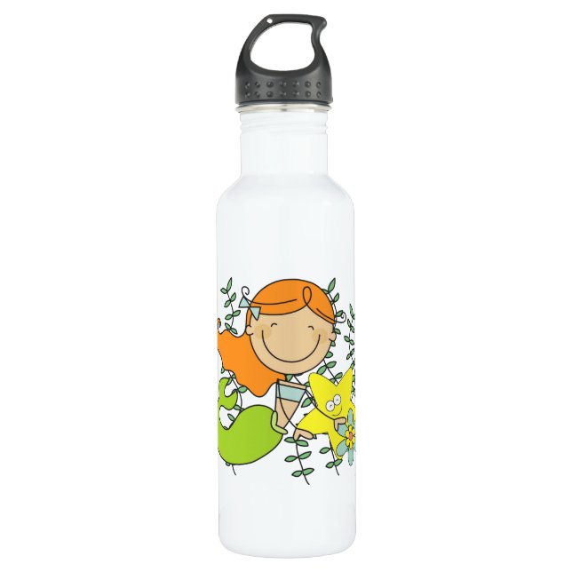 Redhead Mermaid Water Bottle (Front)