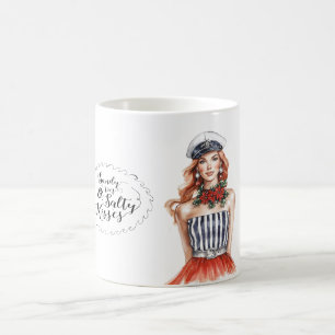Redhead Nautical Sailing Salty Kisses Coffee Mug