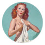 Redhead Patient Pin Up Classic Round Sticker