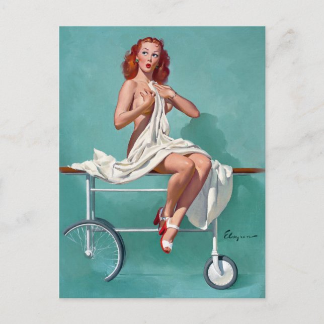 Redhead Patient Pin Up Postcard (Front)
