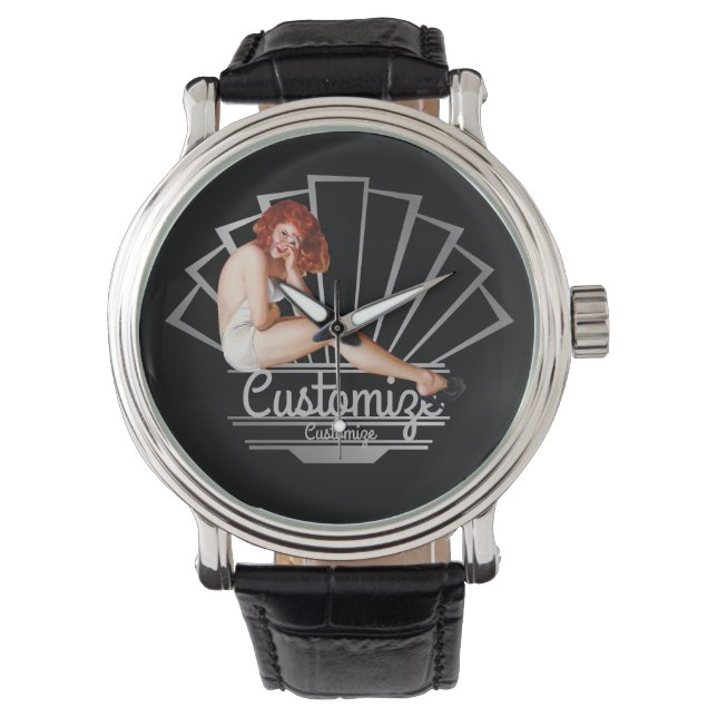Redhead Pinup Girl Watch (Front)