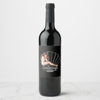 Redhead Pinup Girl Wine Label by grnidlady at Zazzle