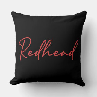 Redhead Polka Black Throw Pillow