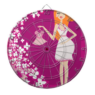 redhead pregnant woman dart board