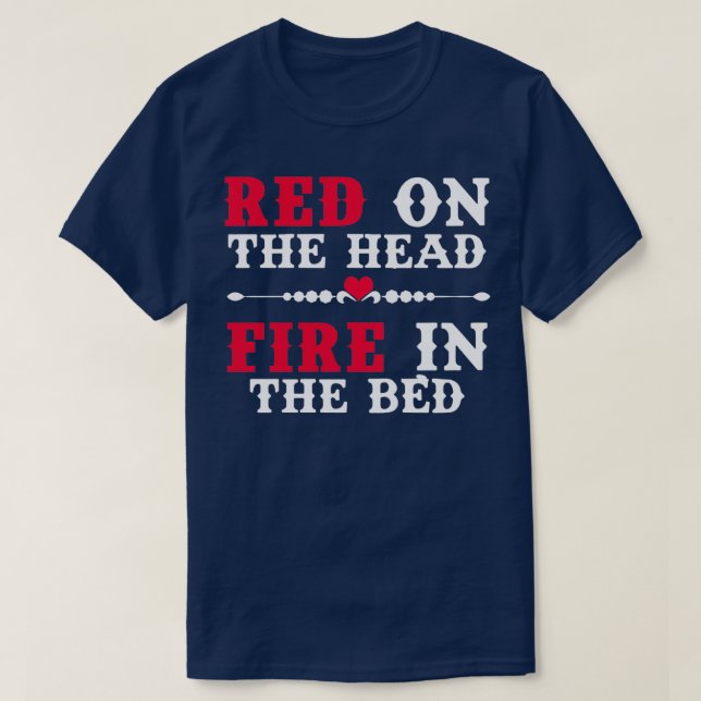 Redhead Red On The Head Fire In The Bed Womens Ava T-Shirt (Design Front)