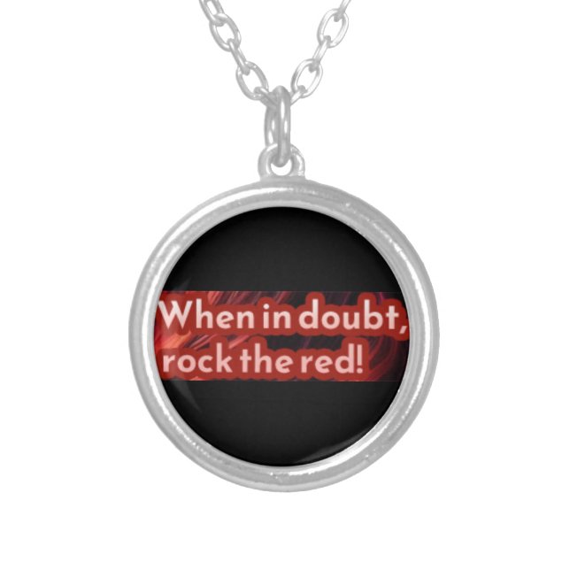 Redhead Sticker 4 Silver Plated Necklace (Front)