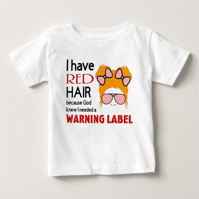 Redhead Warning Label Girl T-Shirt (Front)