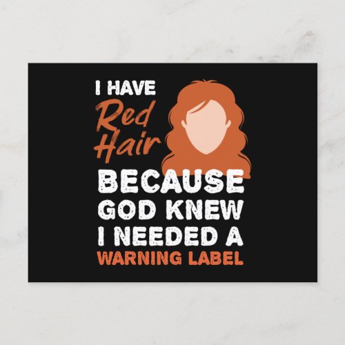 Redhead Warning Label Mc1r Red Hair Postcard