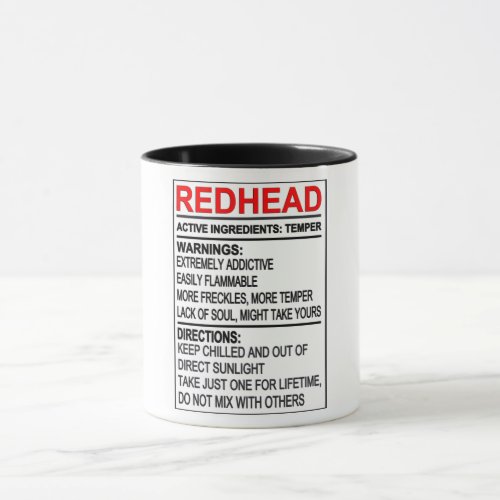 Redhead Warnings Mug