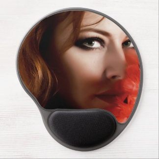 Redhead with green eyes gel mouse pad