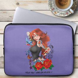 Redhead Woman Tattoos Laptop Sleeve