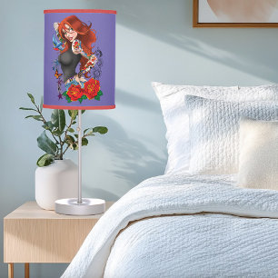 Redhead Woman Tattoos Table Lamp