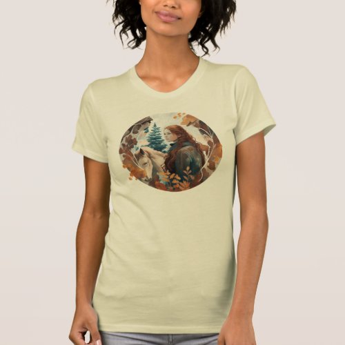 Redhead Woman With Horse T_Shirt
