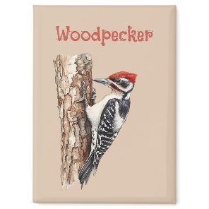 Redhead Woodpecker Bird Magnet