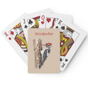 Redhead Woodpecker Bird Poker Cards
