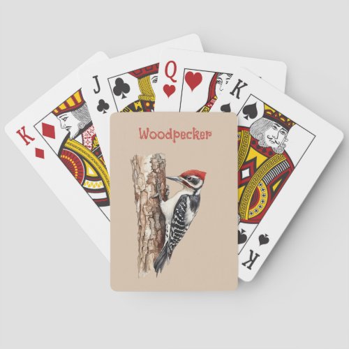 Redhead Woodpecker Bird Poker Cards