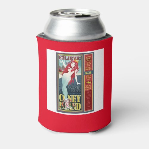 redheaded coney island mermaid can cooler