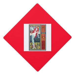 redheaded coney island mermaid graduation cap topper