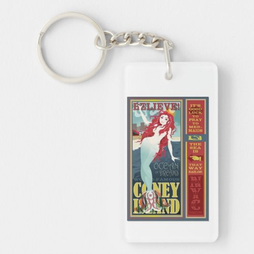 redheaded coney island mermaid keychain