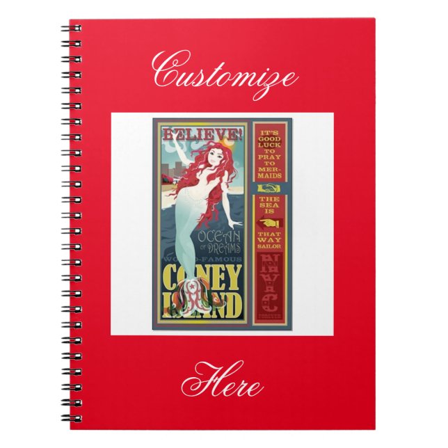 redheaded coney island mermaid notebook (Front)