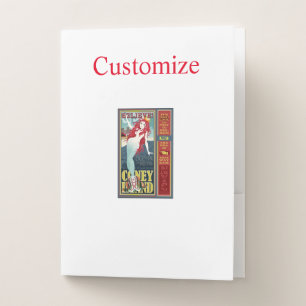 redheaded coney island mermaid pocket folder