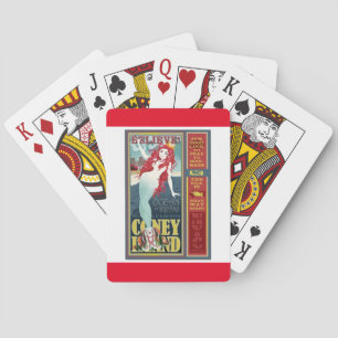 redheaded coney island mermaid poker cards