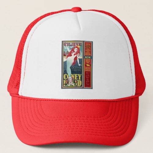 redheaded coney island mermaid trucker hat