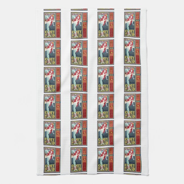 redheaded coney island mermaids towel (Vertical)