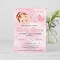 Redheaded Girl Baby Shower Invitation