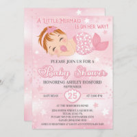 Redheaded Girl Baby Shower Invitation