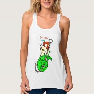 redheaded green-tail mermaid tank top