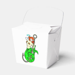 redheaded green-tailed mermaid favor boxes