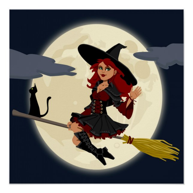 REDHEADED HALLOWEEN WITCH POSTER (Front)