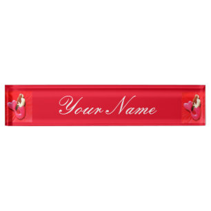 redheaded heart-tailed mermaids desk name plate