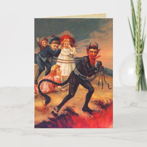 Redheaded Krampus Christmas Cards