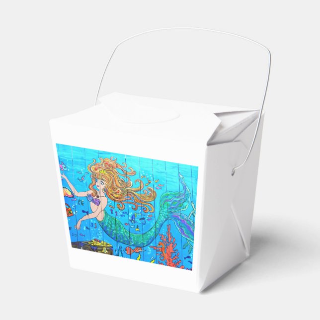redheaded mermaid favor box (Front Side)