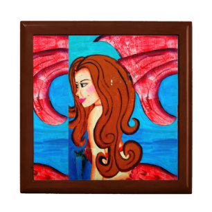 redheaded mermaid giftbox gift box