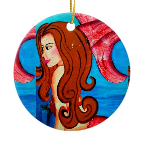 redheaded mermaid ornament