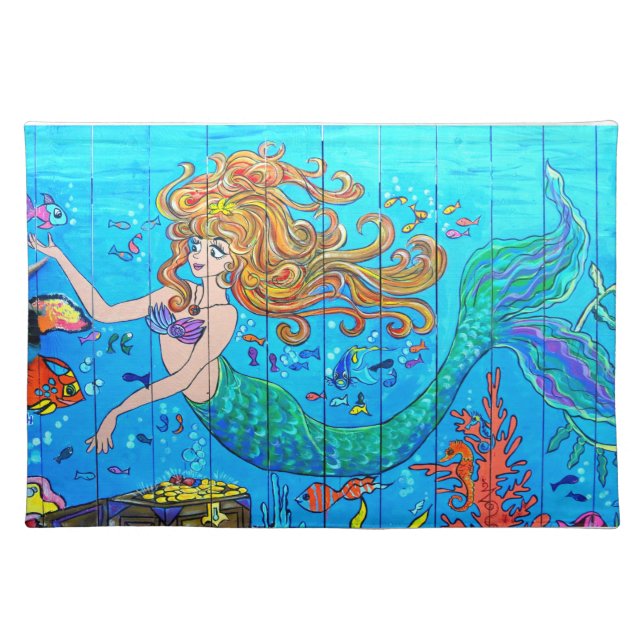 redheaded mermaid placemat (Front)