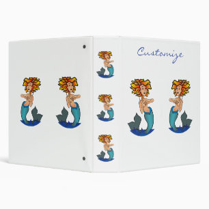 Redheaded Mermaid Thunder_Cove 3 Ring Binder