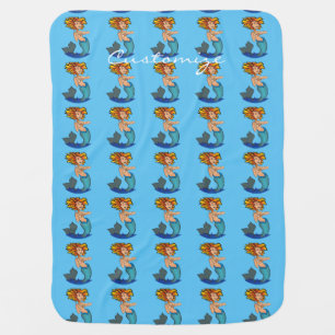 Redheaded Mermaid Thunder_Cove Baby Blanket