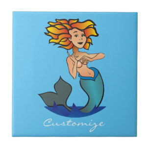 Redheaded Mermaid Thunder_Cove Ceramic Tile