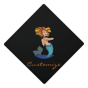 Redheaded Mermaid Thunder_Cove Graduation Cap Topper