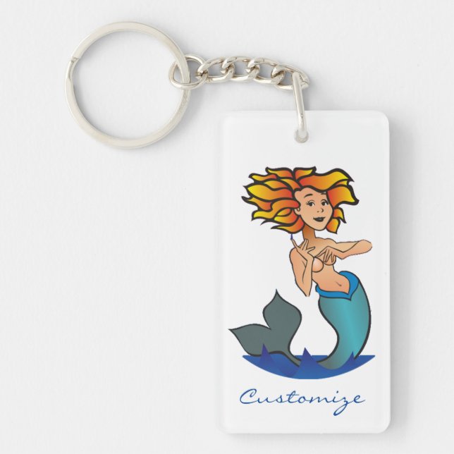 Redheaded Mermaid Thunder_Cove Keychain (Front)
