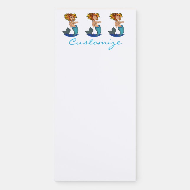 Redheaded Mermaid Thunder_Cove Magnetic Notepad (Front)